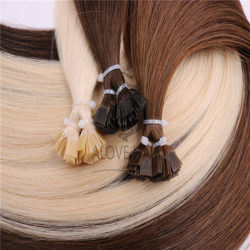 Best russian different color flat tip human hair extensions