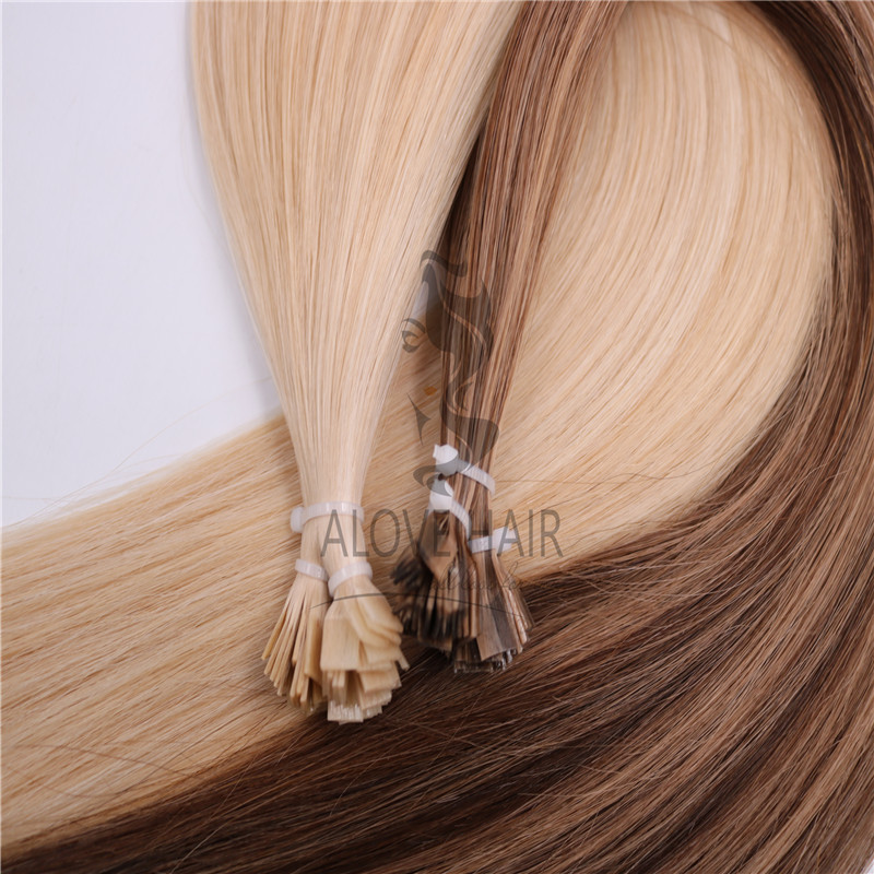 High quality cuticle intact flat tips hair extensions for Italy hair salon 