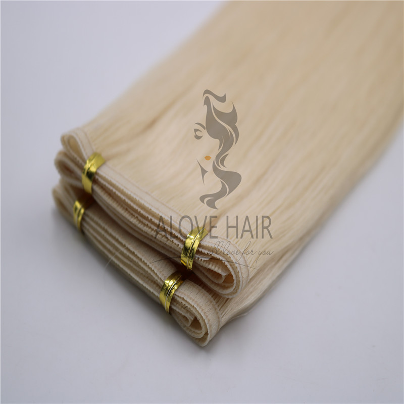 Silicone free blonde color flat weft florida