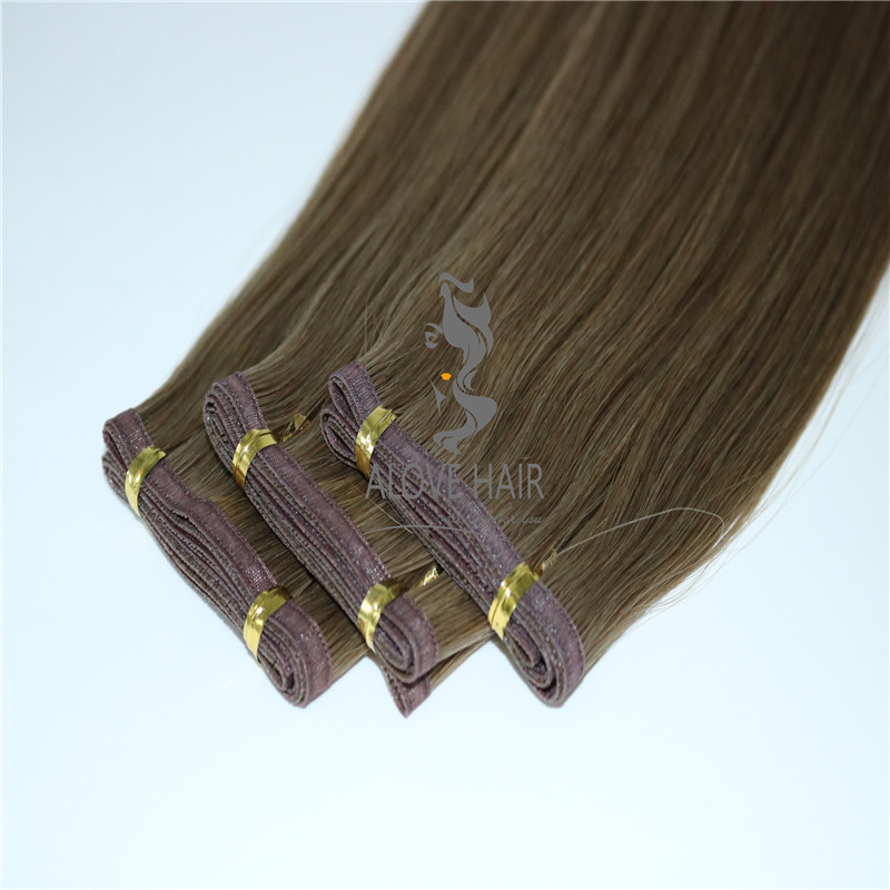 Slavic hair flat track weft hair extensions manufacturer in China 