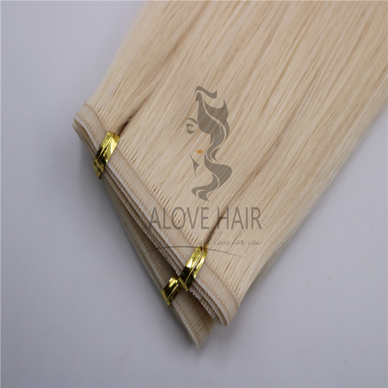 Silicone free blonde color flat weft florida