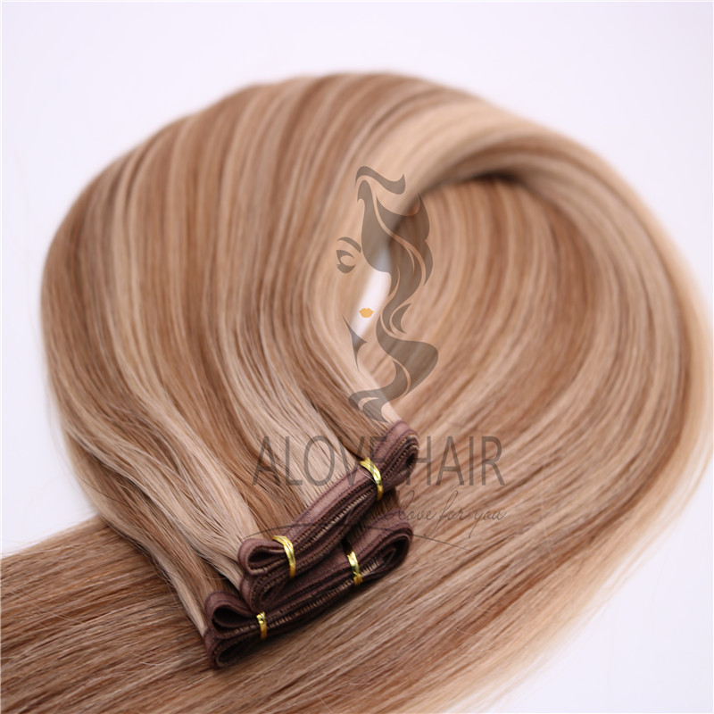 Full cuticle piano color flat wefts