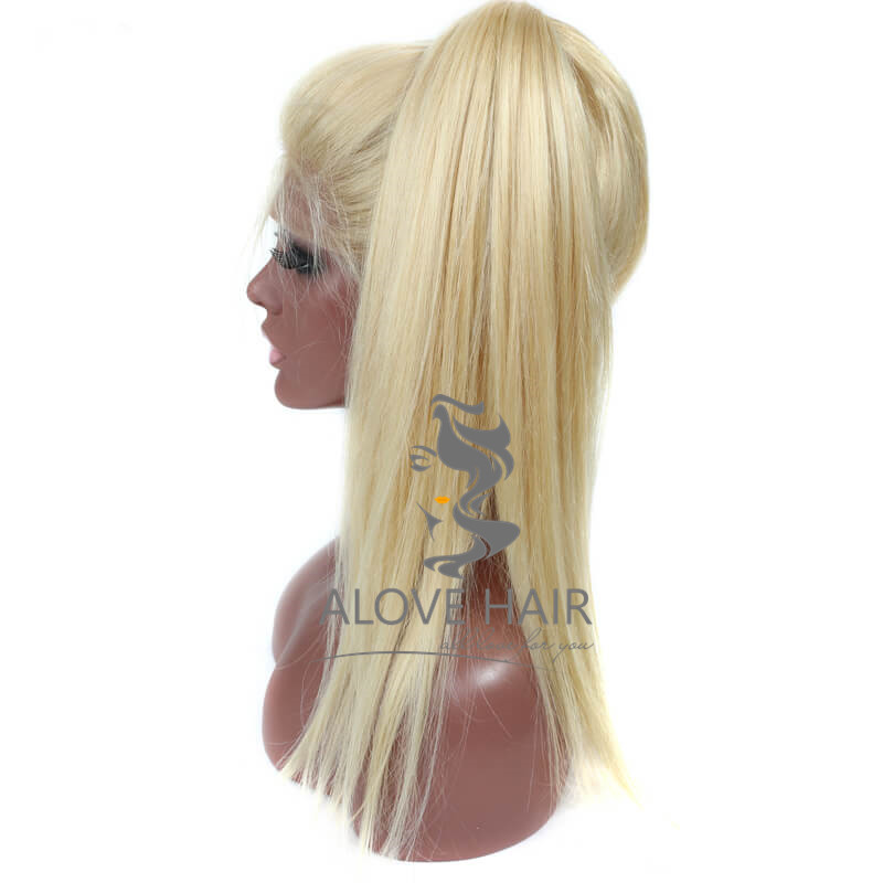 Wholesale blonde human hair full lace wigs 