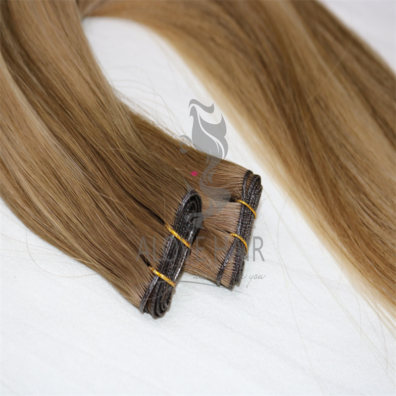 Double drawn cuticle intact slavic hair genius wefts extensions