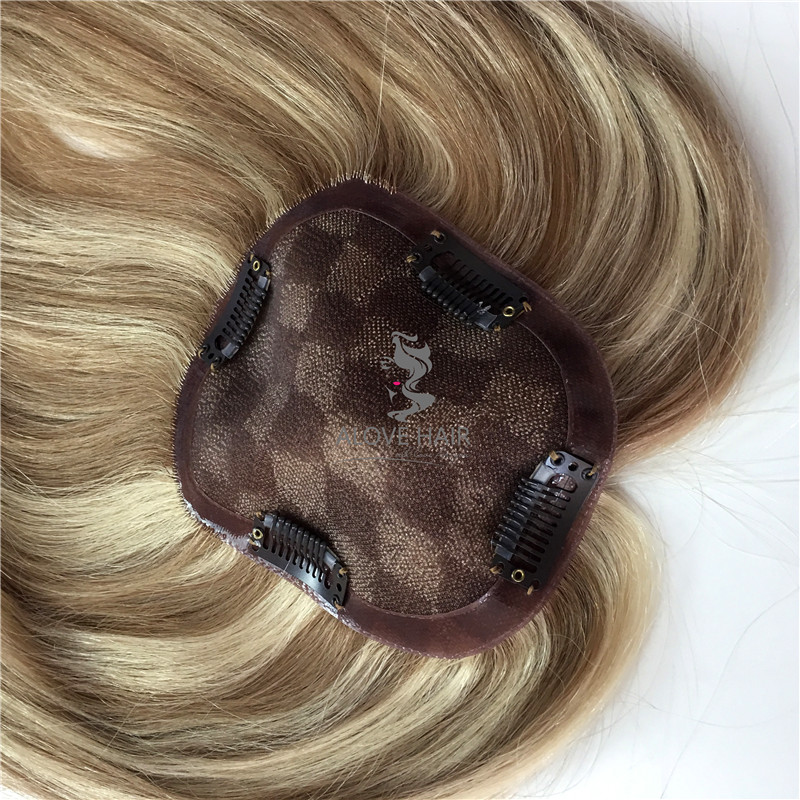 150 Density Human Hair Toppers for Women No Bangs Silk Base 100 Remy  Human Hair Pieces Clip in Crown for Slight Hair Loss Thinning Hair Cover  Gray Hair  China Hair Topper