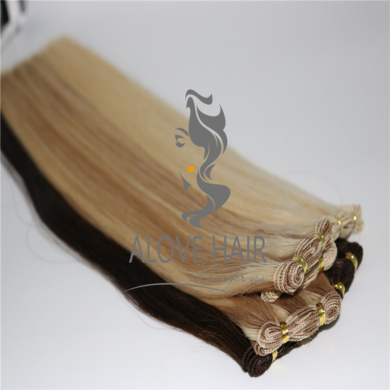 Cuticle intact hair extensions hand tied wefts wholesale