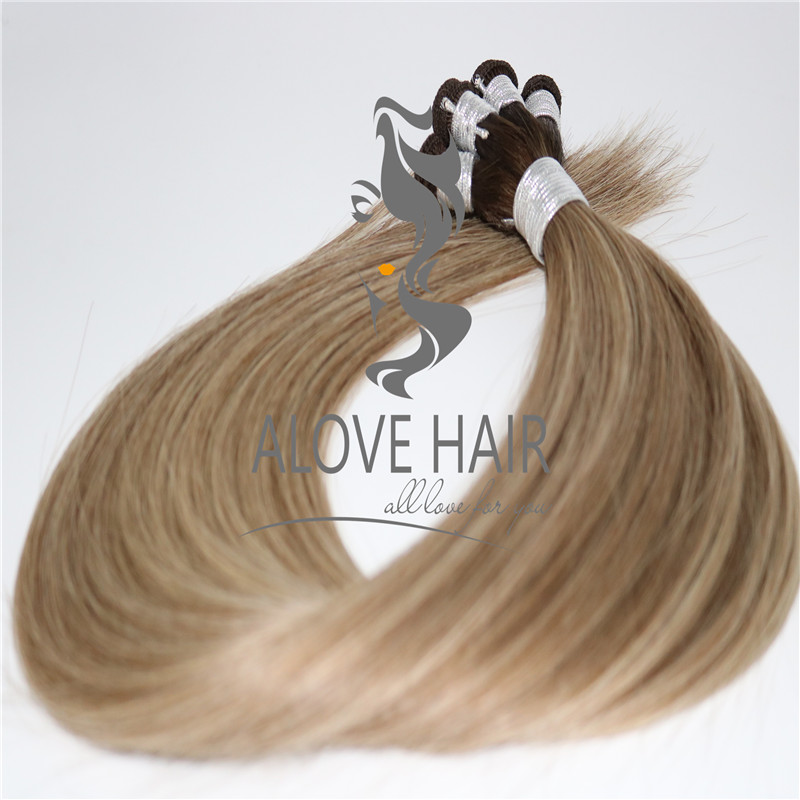 China hand sewn weft hair extensions factory 