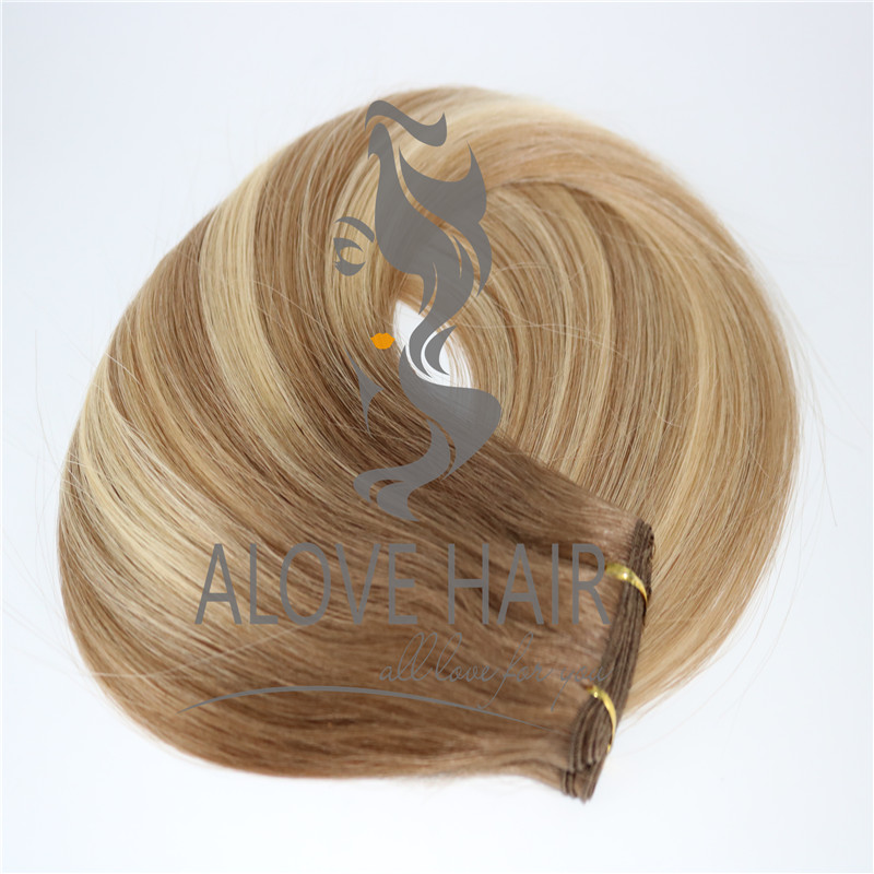 Double drawn balyage color hand tied hair extensions australia