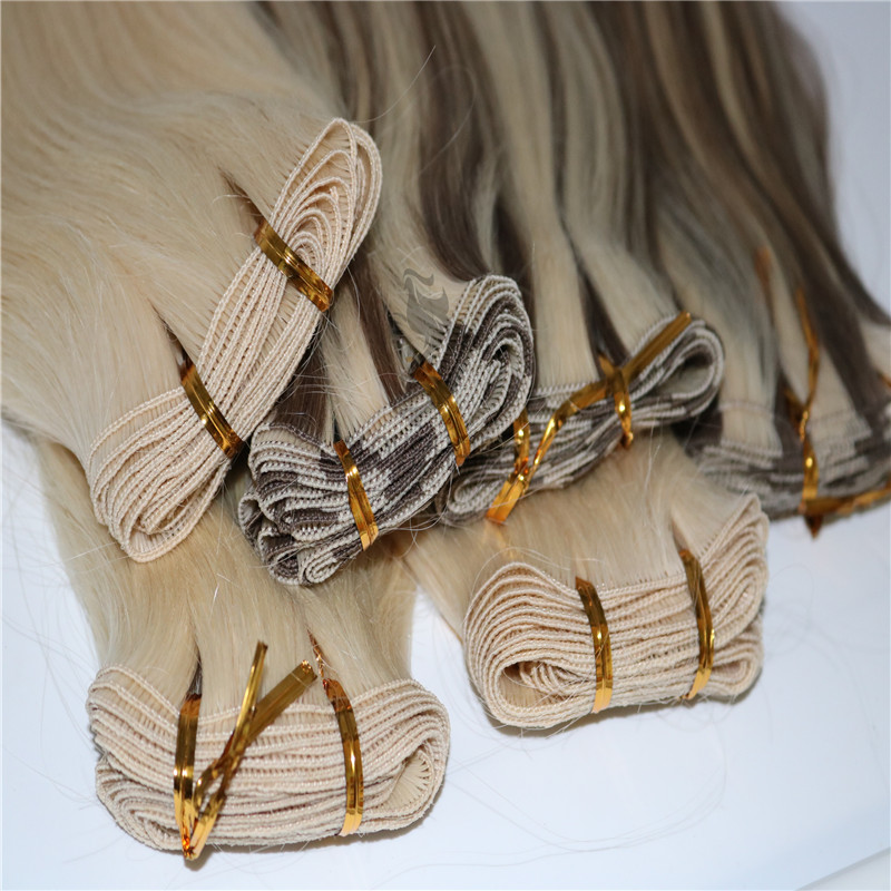 No silicone hand tied remy hair extensions china 