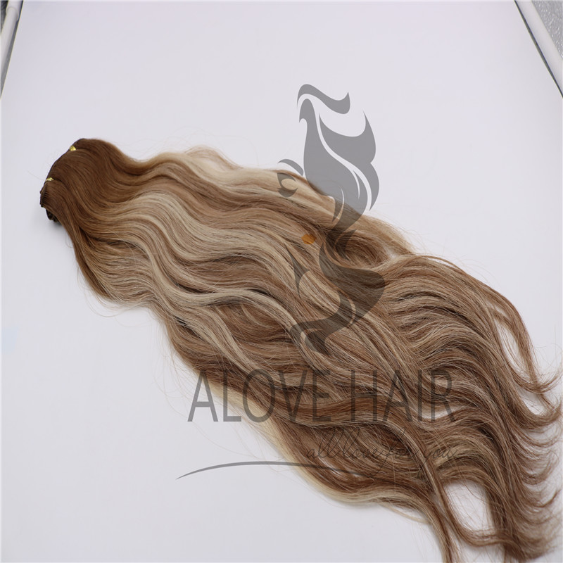 Natural wave balayage color hand tied hair extensions utah