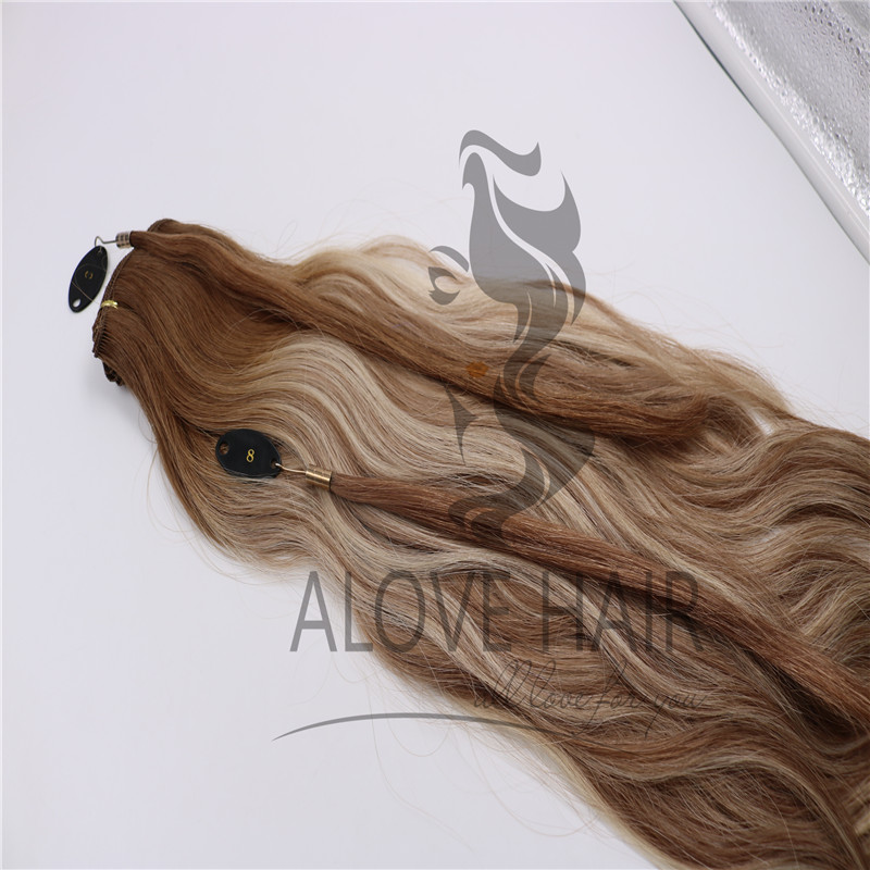 Natural wave balayage color hand tied hair extensions utah