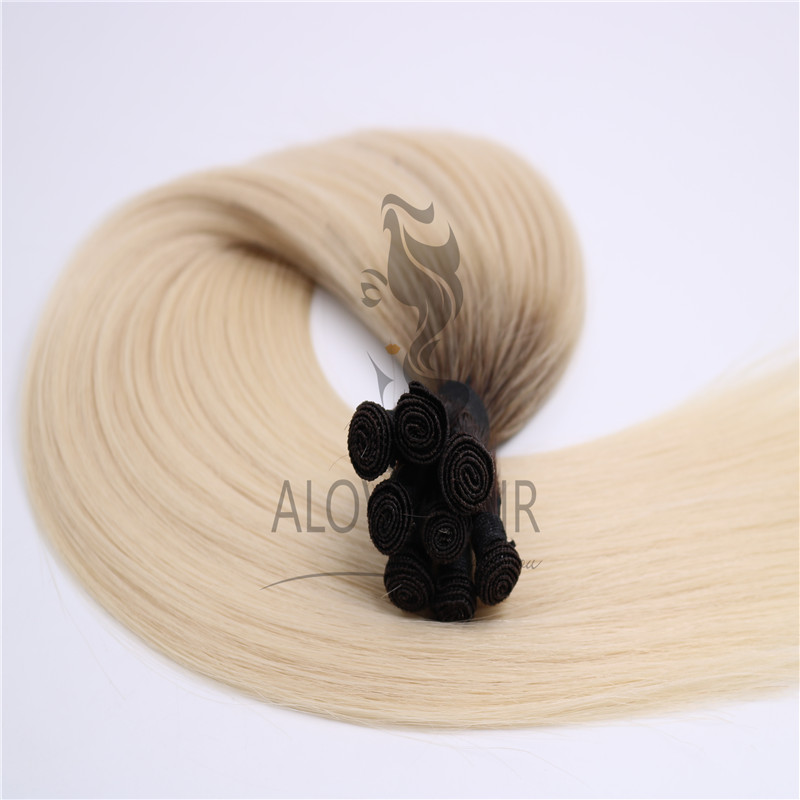 High quality hand tied human hair extensions 