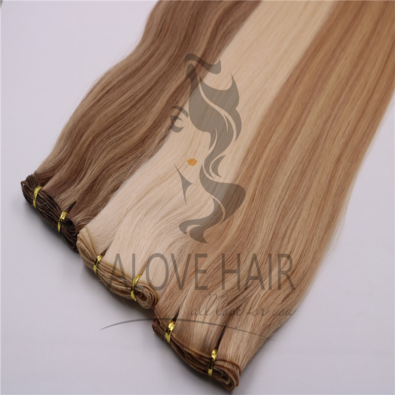 High quality remy hand tied extensions for hairdresser