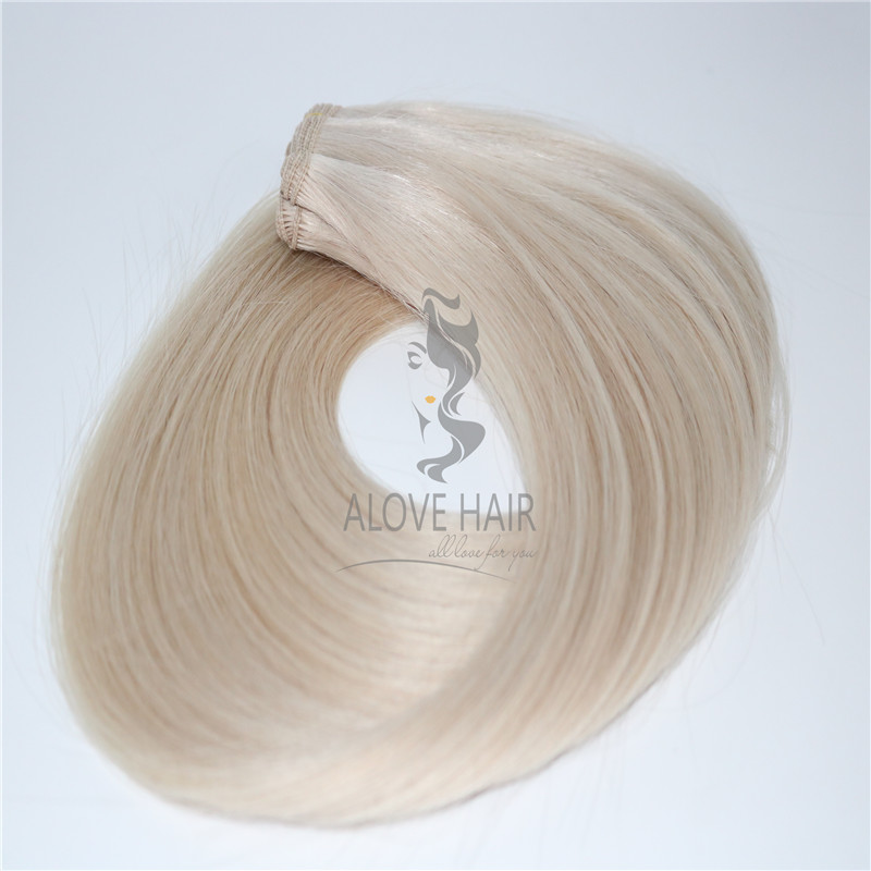 Slavic hair hand tied hair extensions manufacturer in China 