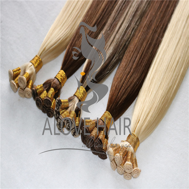 Cuticle intact remy hand tied weft hair extensions Melbourne