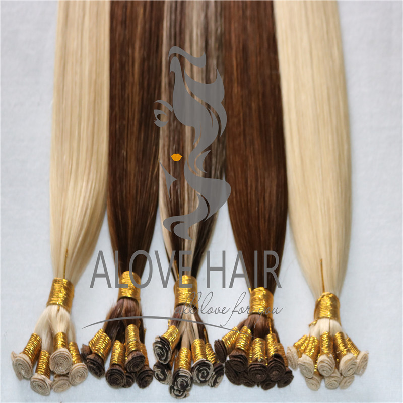 Cuticle intact remy hand tied weft hair extensions Melbourne