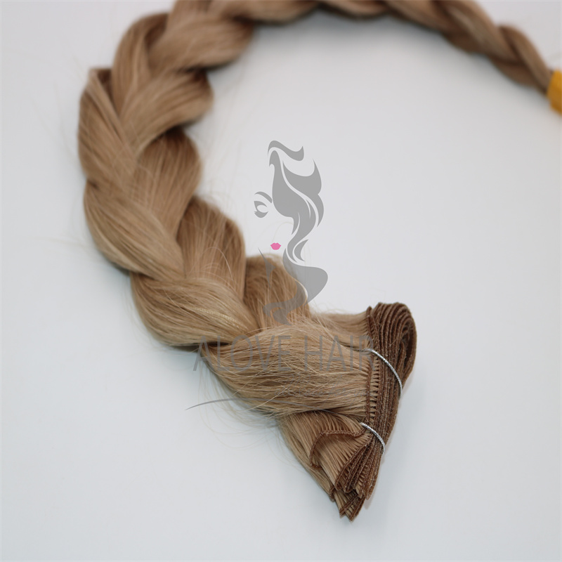 Non silicone cuticle intact hand tied hair extensions