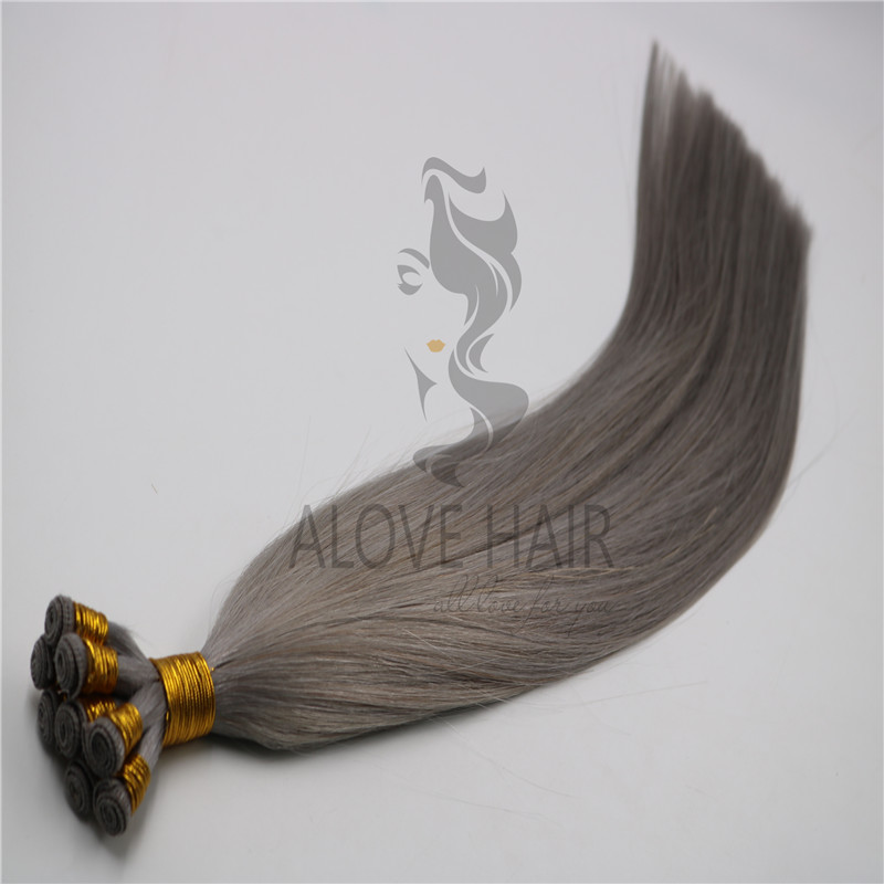 Wholesale grey color hand tied hair extensions Spokane WA