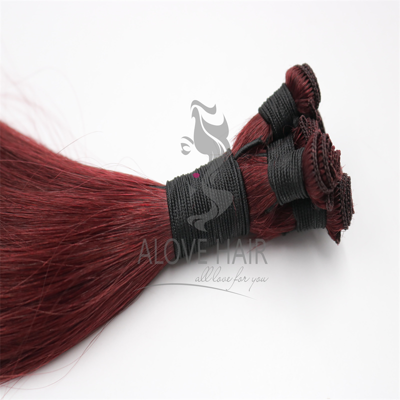 High quality double drawn hand tied hair extensions for handtied educator