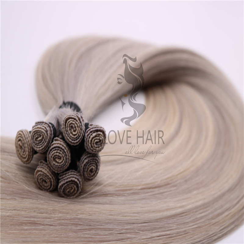 Wholesale blend hand tied hair extensions