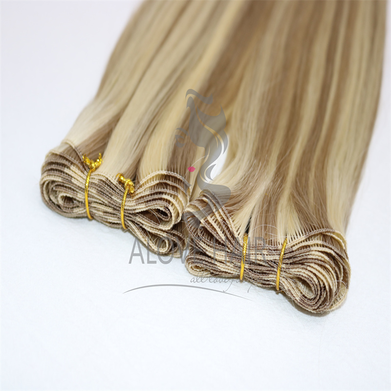 Piano color hand tied weft hair extensions for USA handtied educator