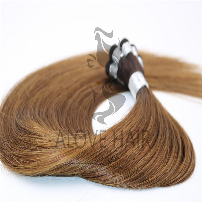 Wholesale solid color hand tied hair extensions 