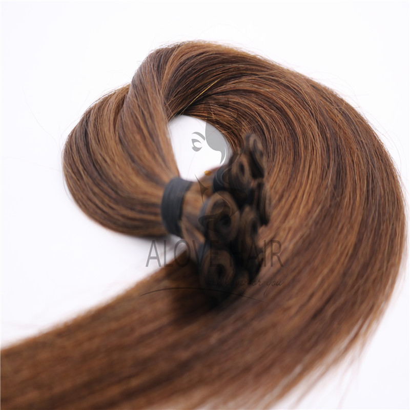 Hand tied human hair extensions 