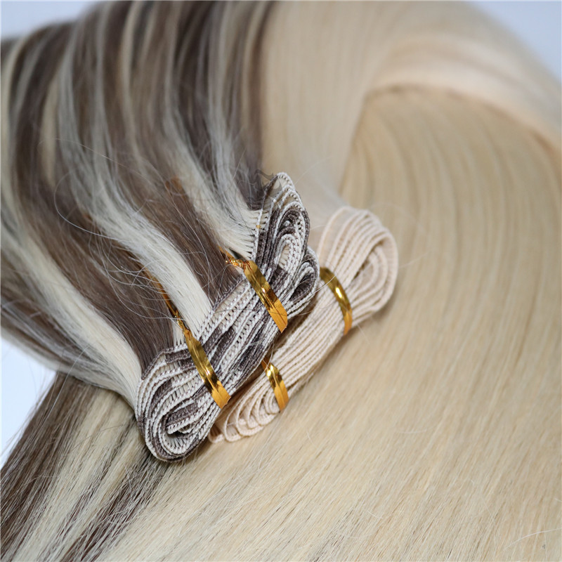 No silicone hand tied remy hair extensions china 