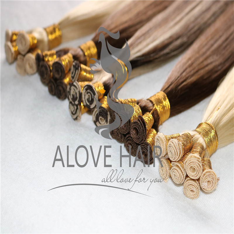 Cuticle intact remy hand tied weft hair extensions Melbourne