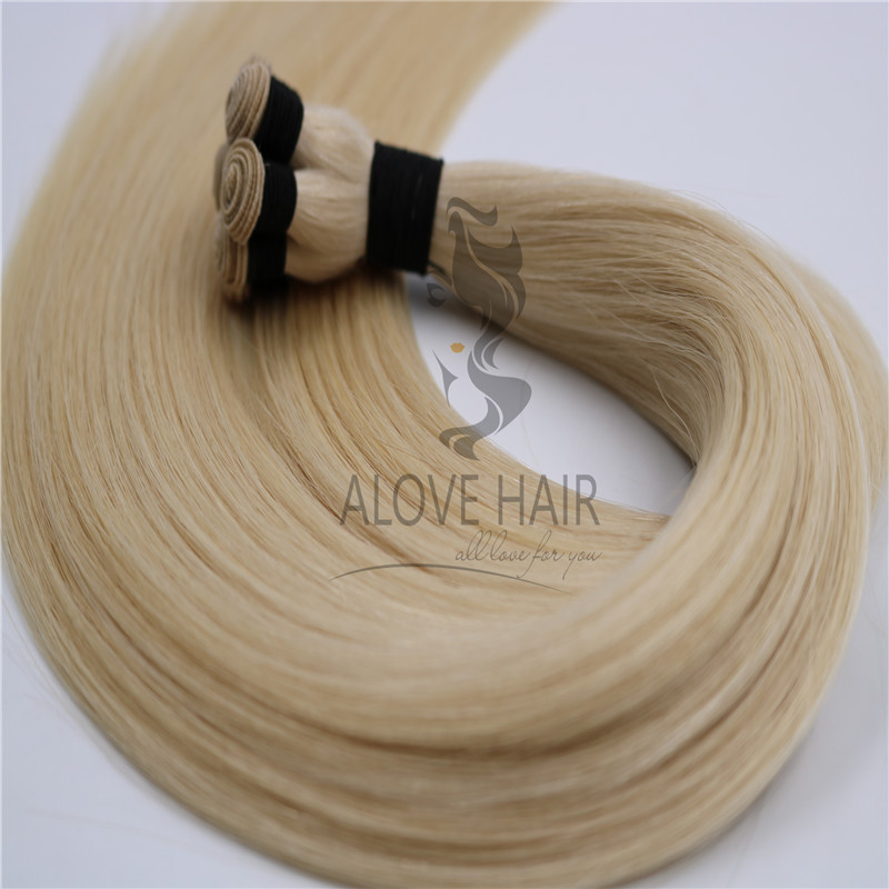 Blonde hand tied wefts