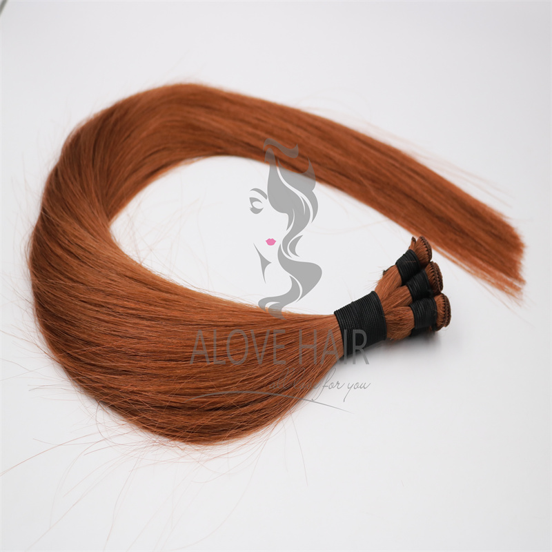 Hand tied weft extensions for thin hair