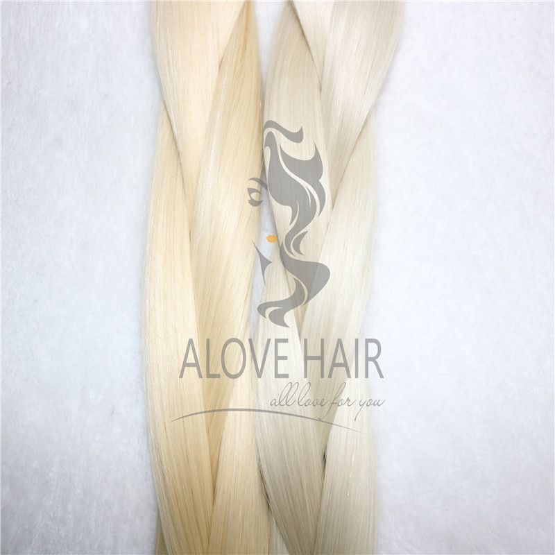 Cuticle intact blonde color hand tied wefts 