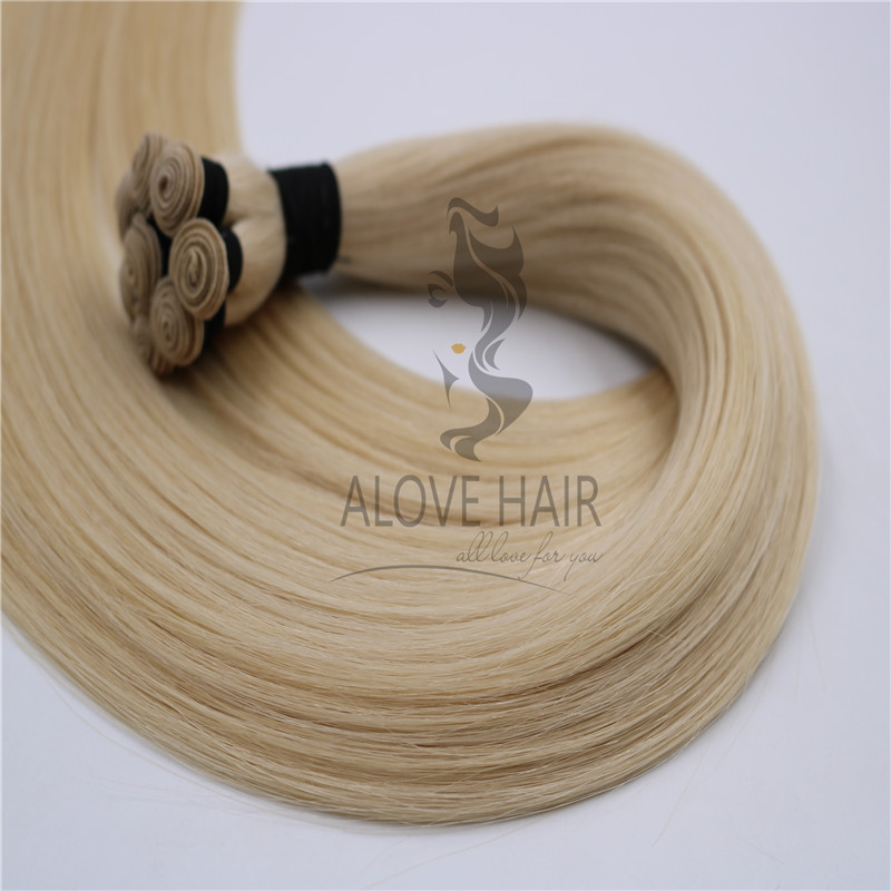 Blonde hand tied wefts