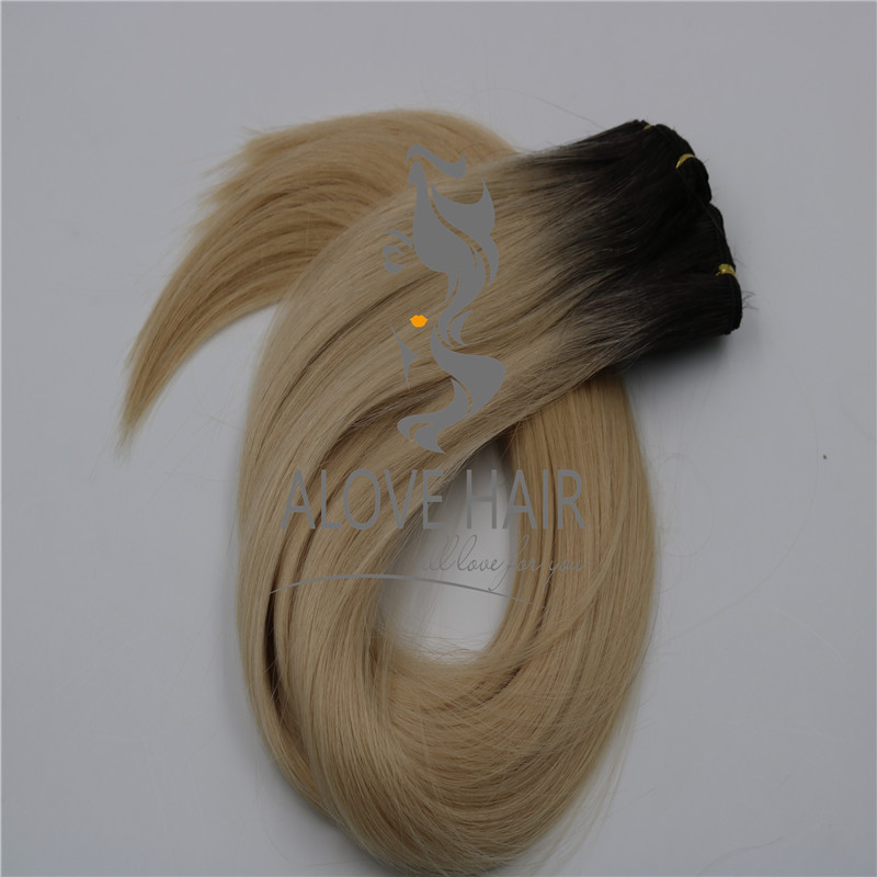 Wholesale best ombre 1B/613 hand tied weft extensions