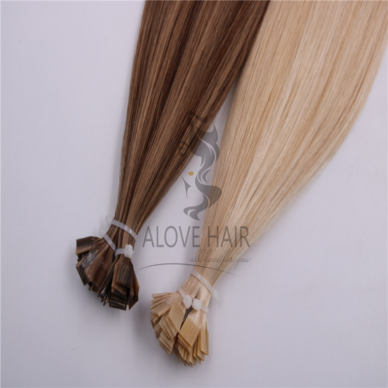 Wholesale high quality pre-bonded flat tip beaded hair extensions