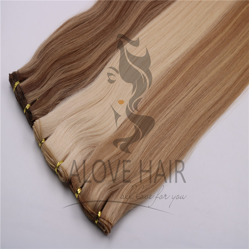 High quality remy hand tied extensions for hairdresser