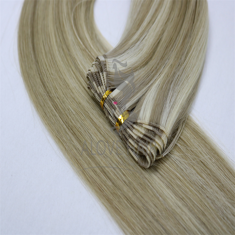 High quality cuticle intact remy piano color hand tied hair extensions