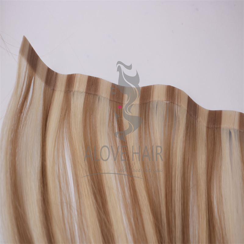 High quality cuticle intact piano color wide tape in extensions