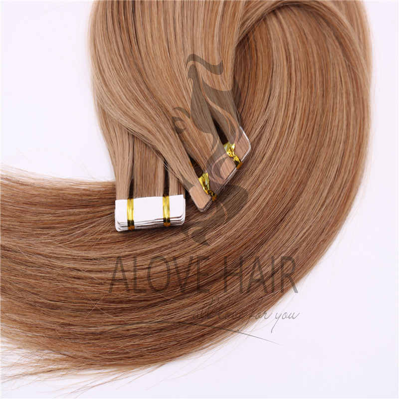 Great length different color tape in hair extensions for thin hair 