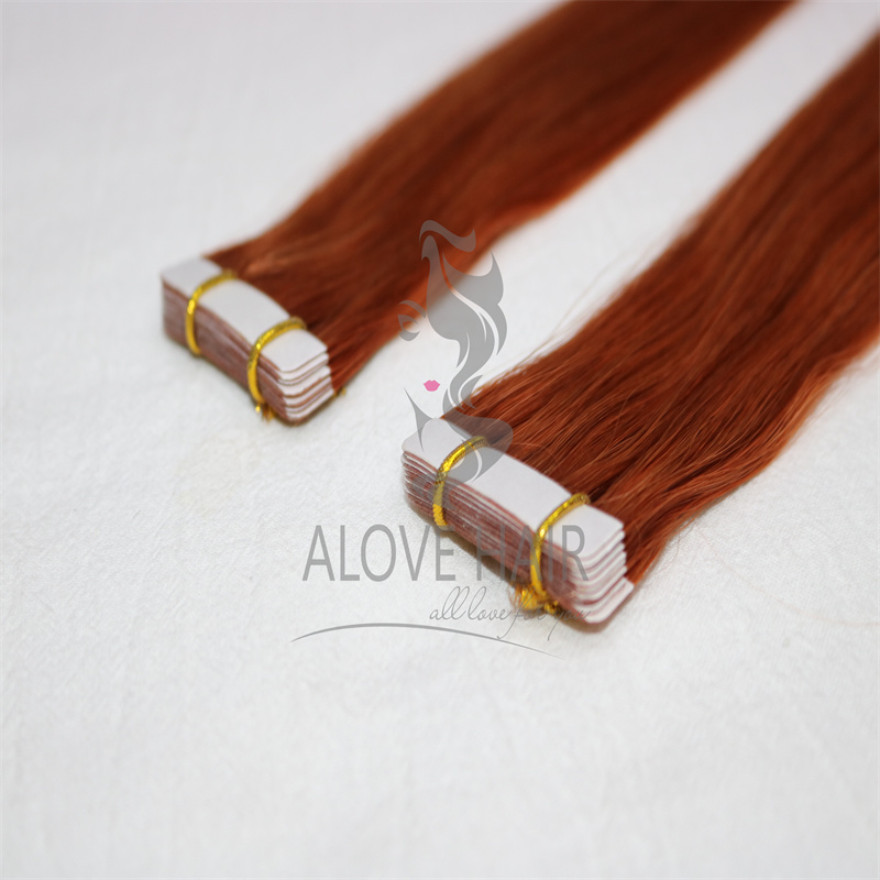 High quality cuticle intact tape in hair extensions