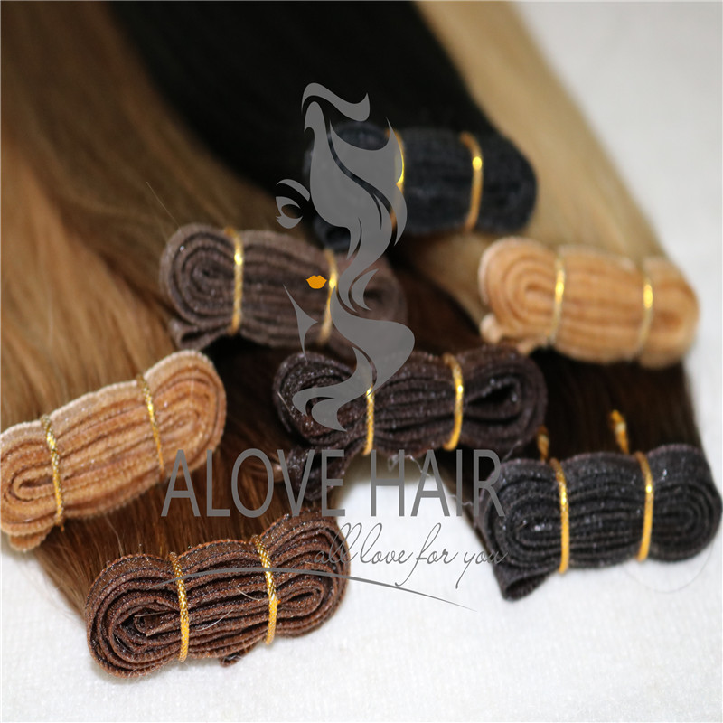 Wholesale no silicone hybrid hand tied wefts 