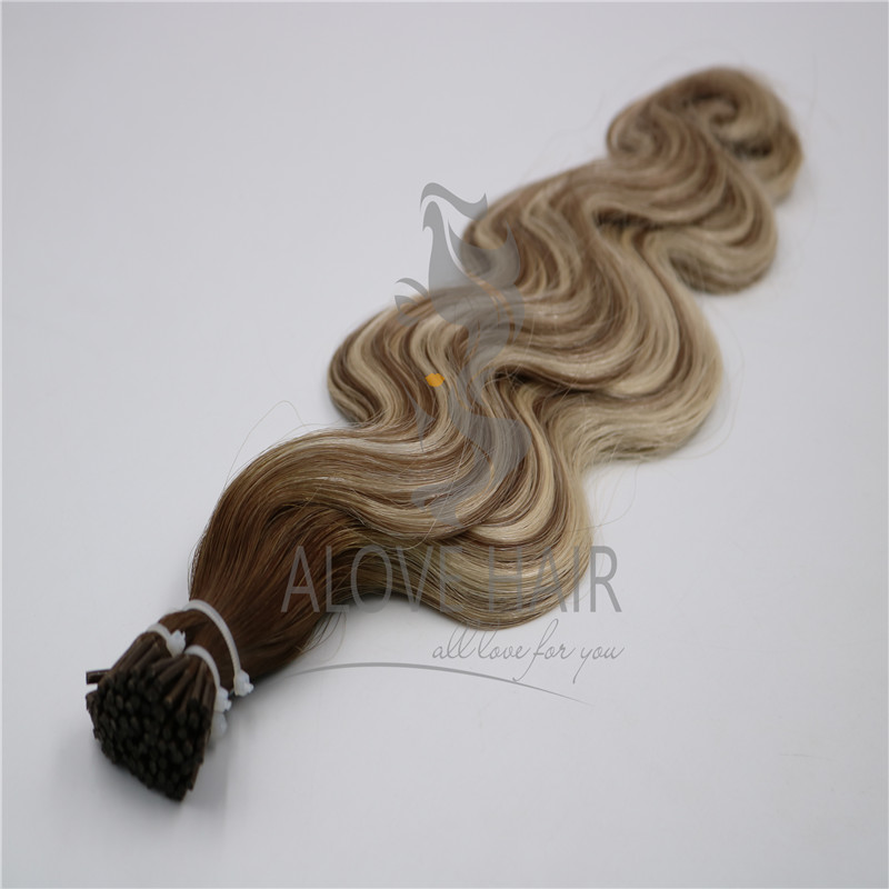 Full cuticle wavy i tip hair extensions vendor in China 