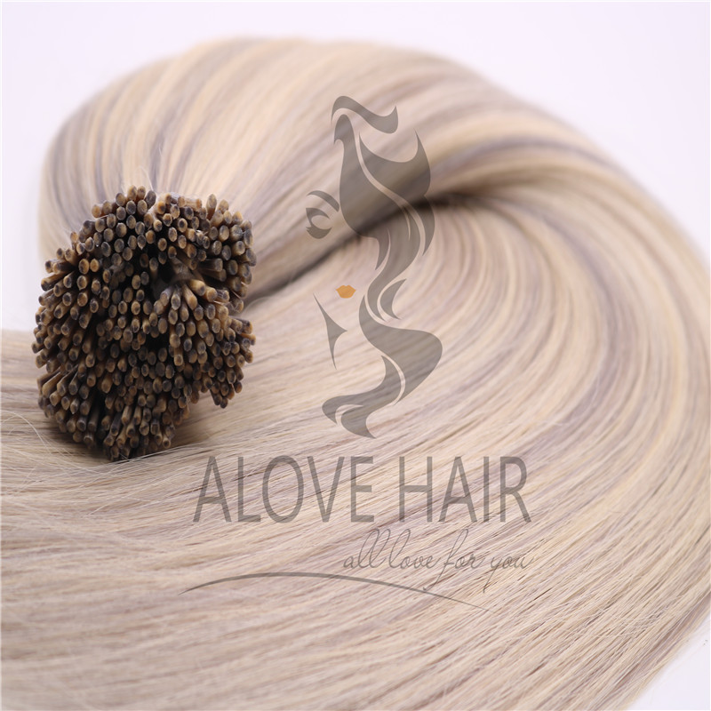 Wholesale different color i tip human hair extensions