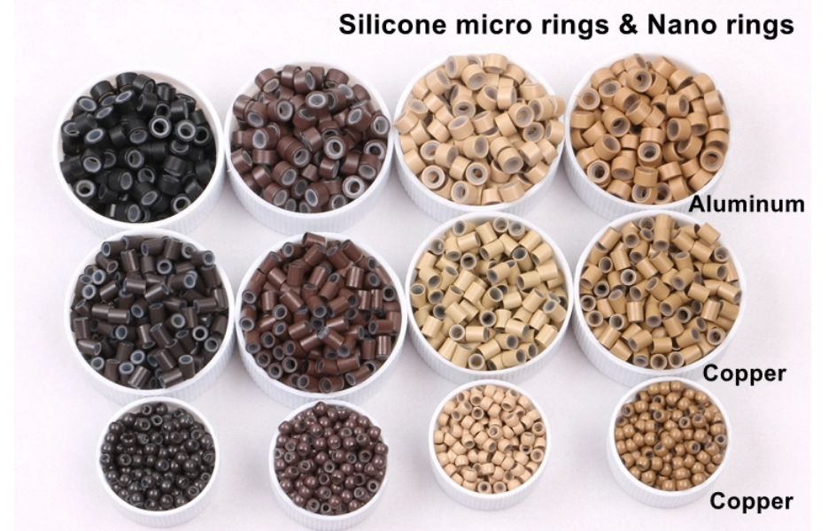 micro beads Aluminum micro rings with silicon inside for hair extensions -  Alove Hair