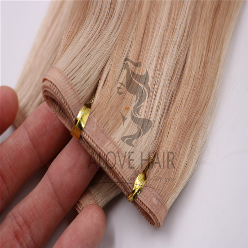 Best quality indian hair flat weft hair extensions 