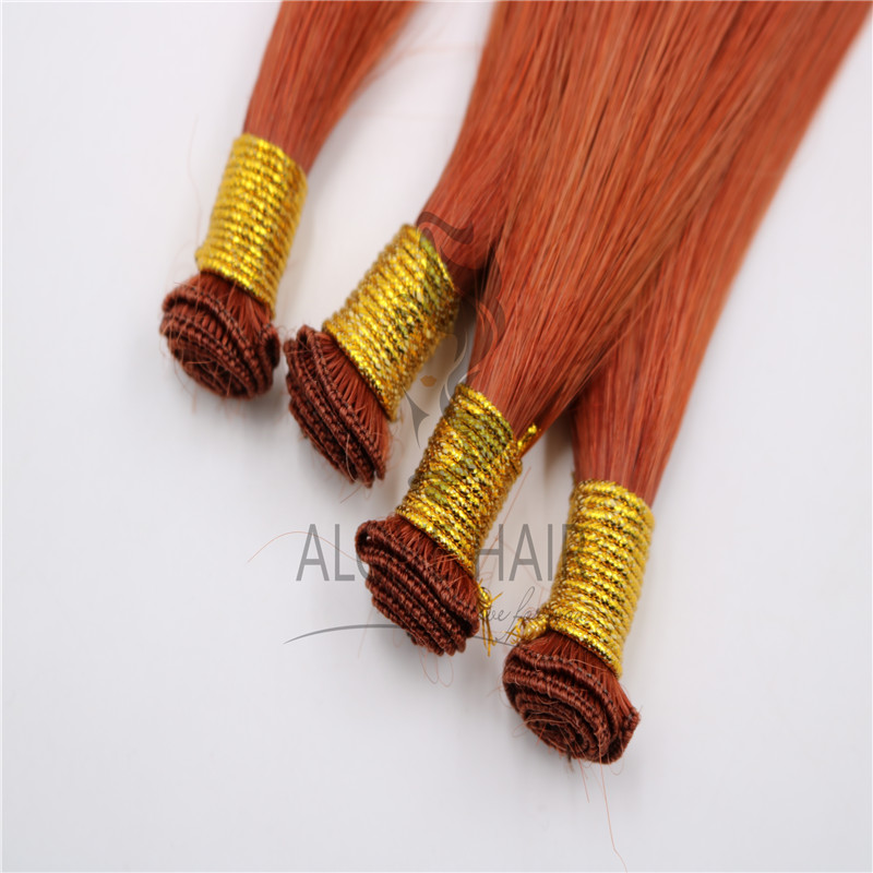 Wholesale indian temple hair hand tied hair extensions 
