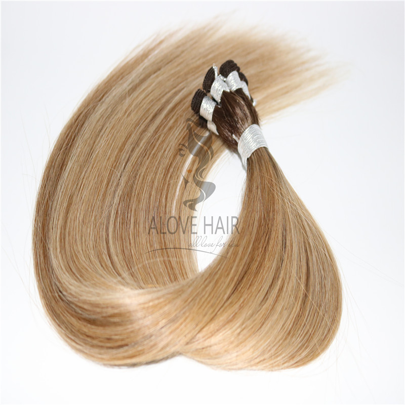 Russian Mongolian hand tied hair wefts wholesale 
