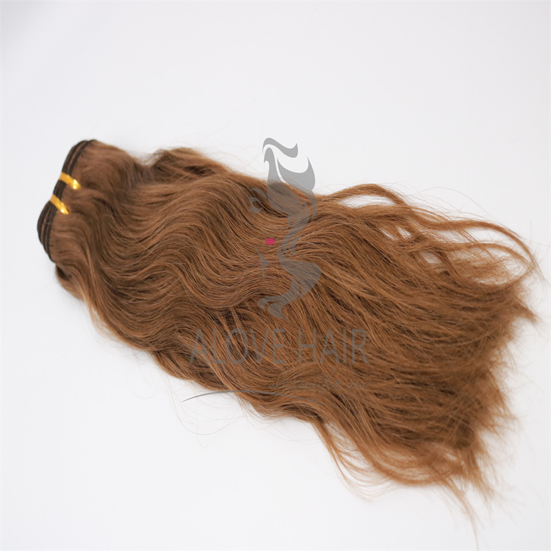 Natural wave full cuticle virgin hair hand tied hair extensions