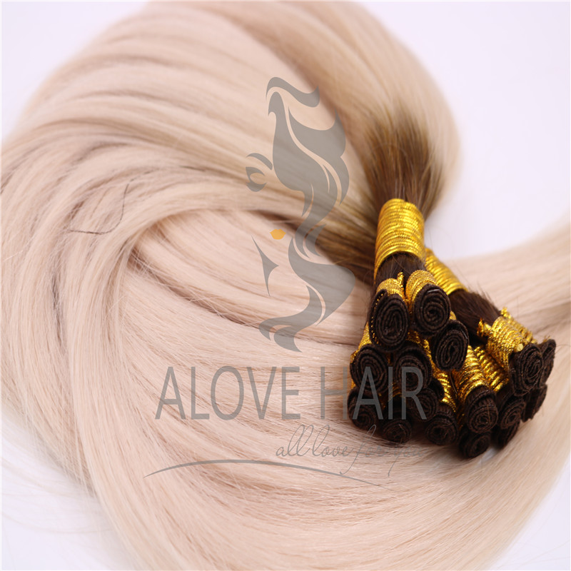 Wholesale no silicone ombre remy hand tied weft 