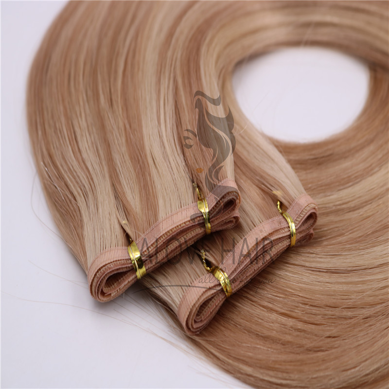 High quality piano color flat weft hair extensions 